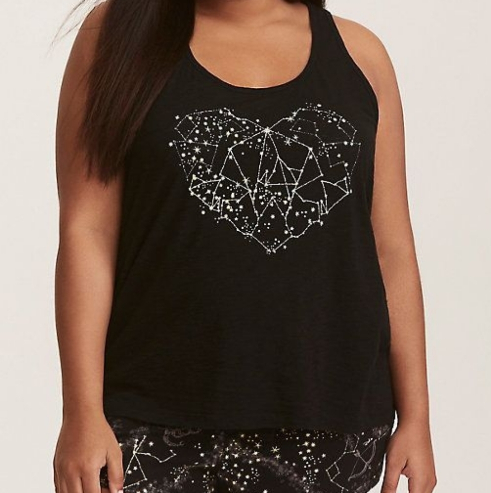 Torrid Sleep Tank with Star Constellation Heart